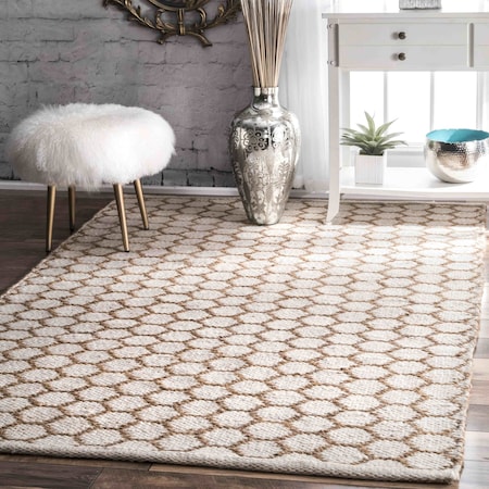 Nuloom Hand Woven Reversible Honeycomb Alisha Jute Area Rug 5ft x 8ft GVHS01A-508